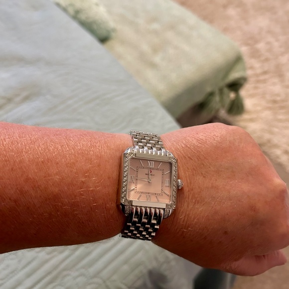 Michele Deco stainless steel diamond bezel watch - Picture 5 of 7